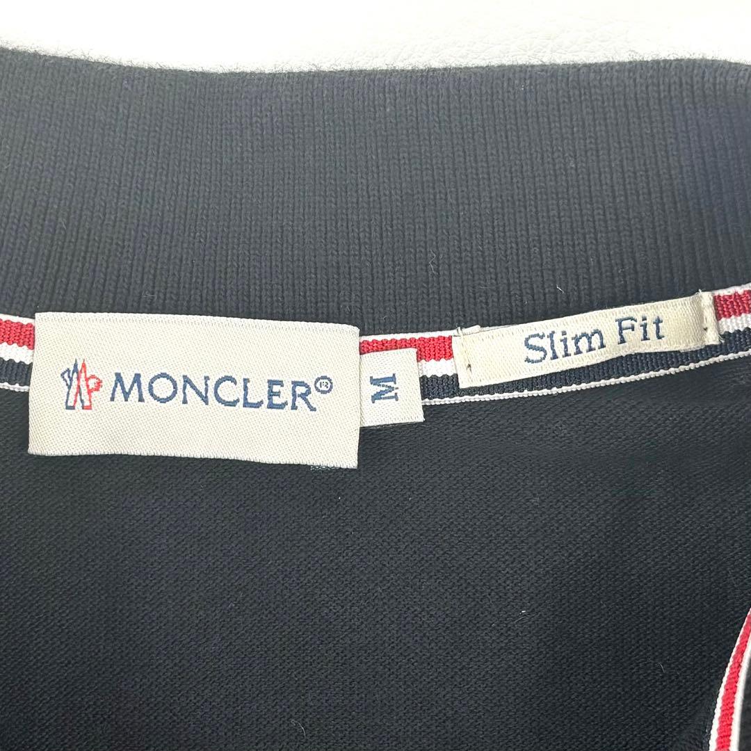 モンクレール　ポロシャツ ビッグエンブレム 黒 フレンチスリーブ