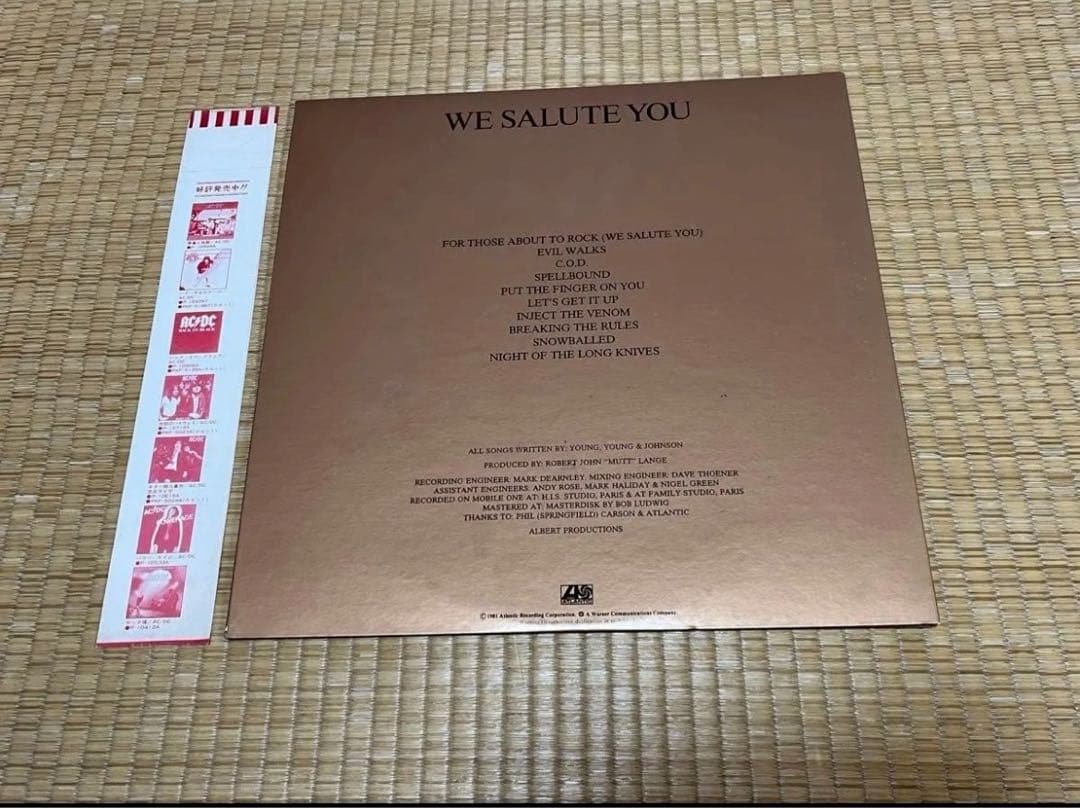 AC/DC 悪魔の招待状　レコード　販促品　プロモ下敷き