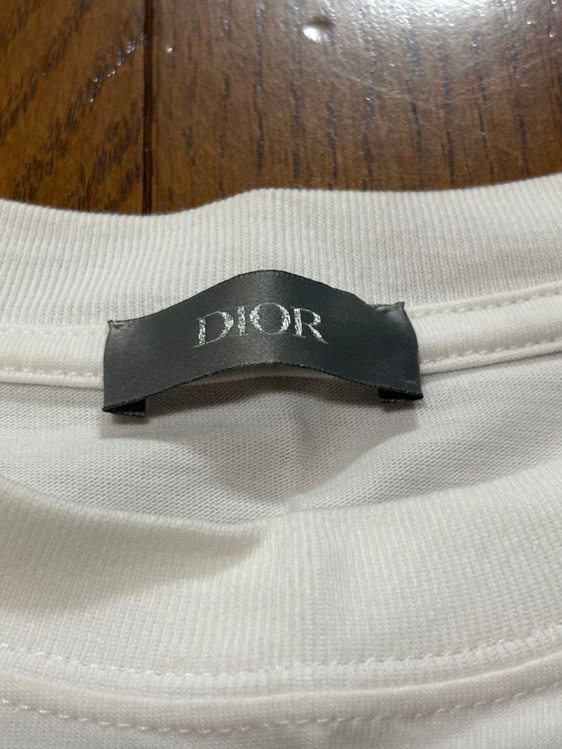 DIOR ホワイト ロゴ刺繍 Tシャツ サイズM
