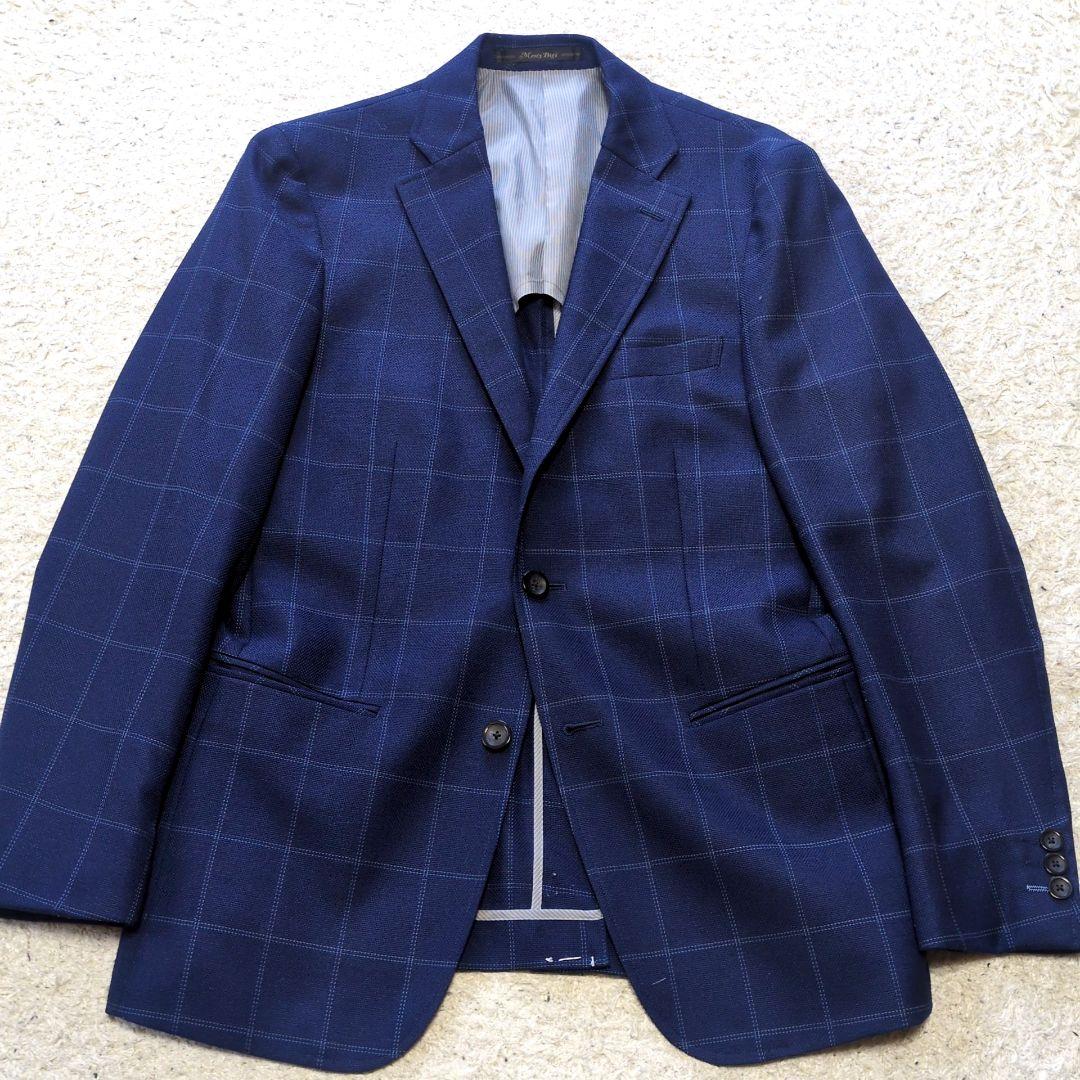 3-40【美品】メンズビギ　アンコンジャケット　チェック柄
