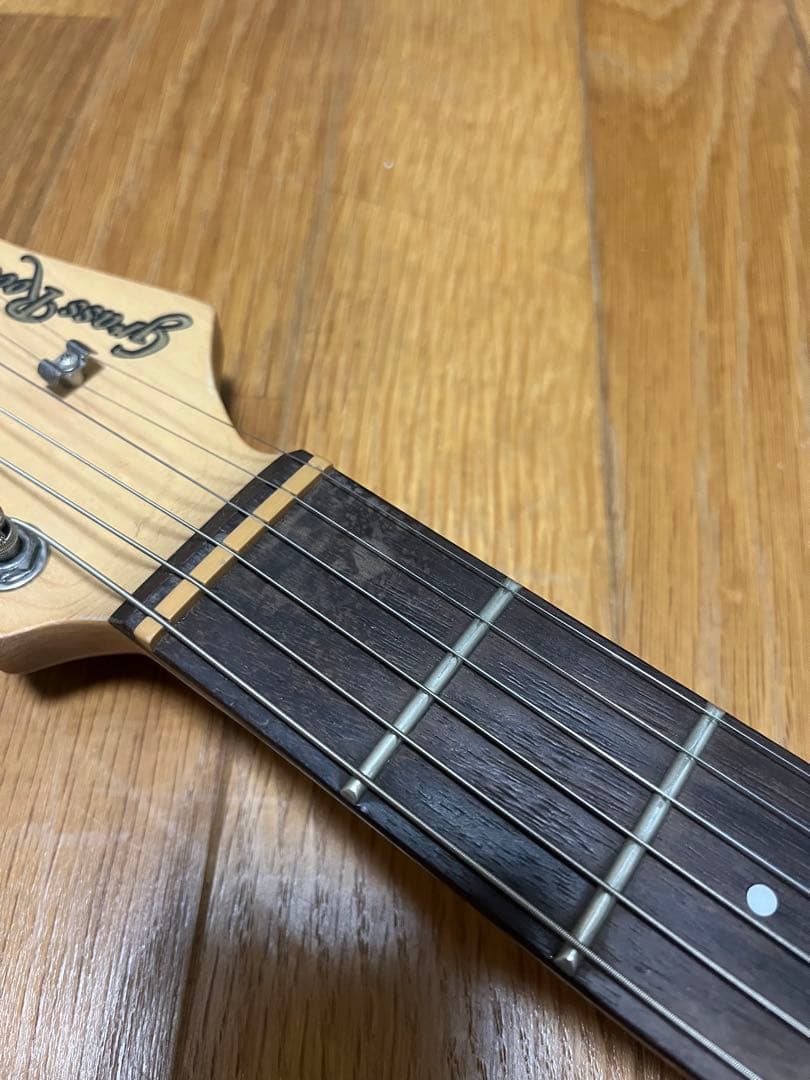 【動作良好】 青系　バインディング　グラスルーツ　ギター　grass roots