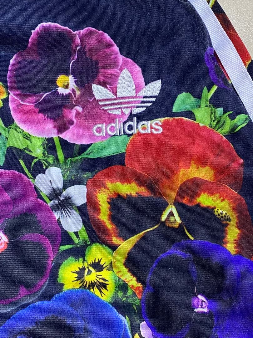 adidas＊パンジーフラワープリント＊フレアロングスカート＊Lサイズ