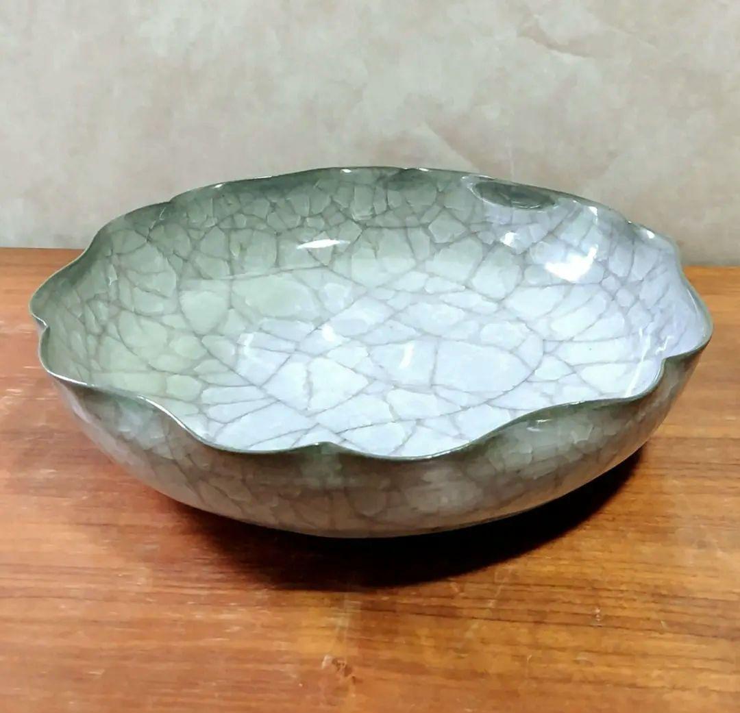 黄瓷輪花鉢 (未使用 新品同様)