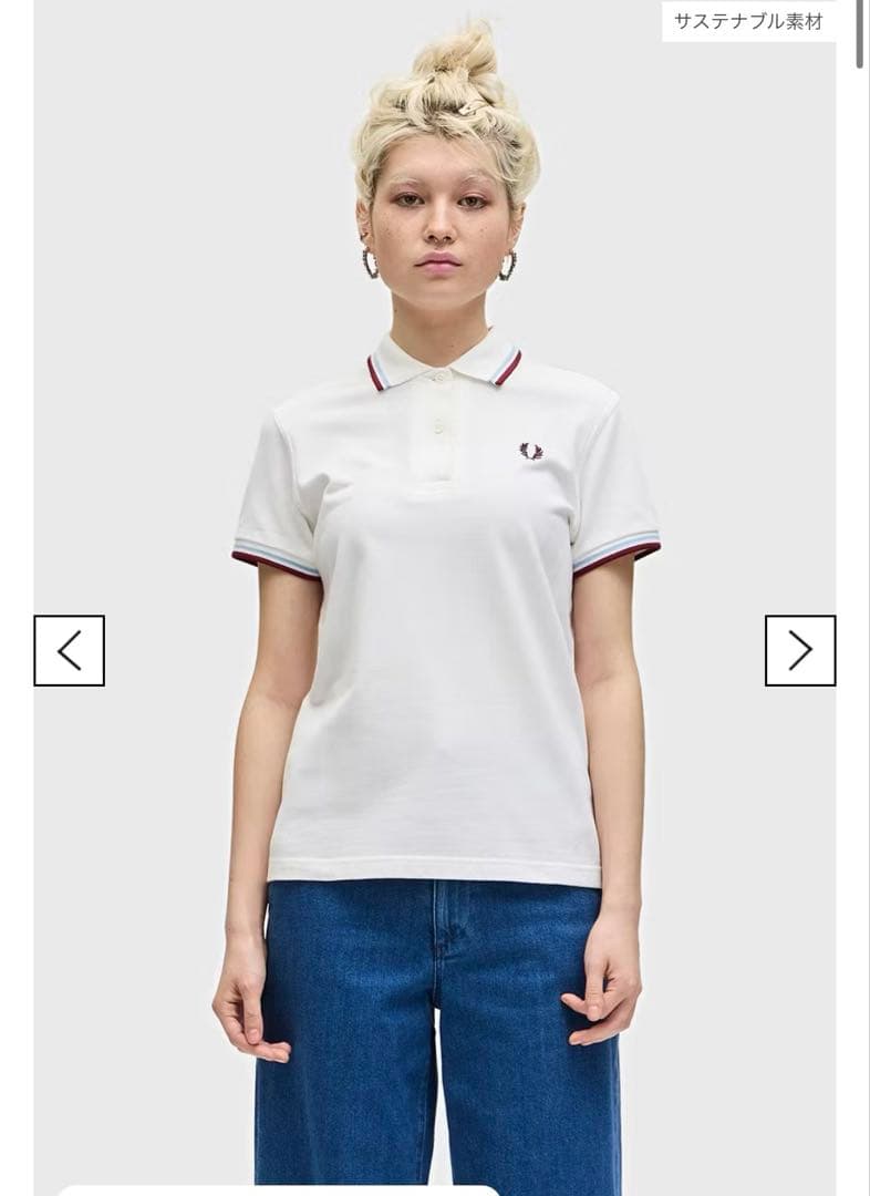 FRED PERRY ホワイトポロシャツ G12