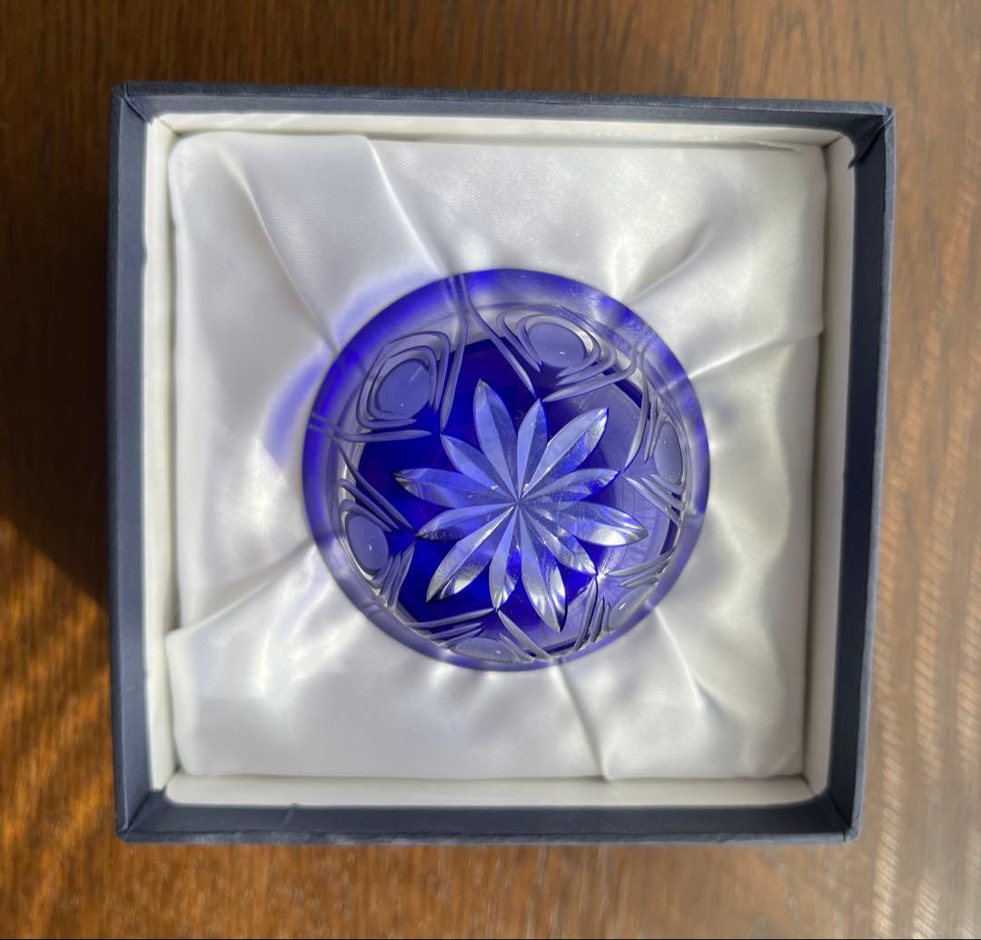 新品未使用　江戸切子　お猪口　華硝