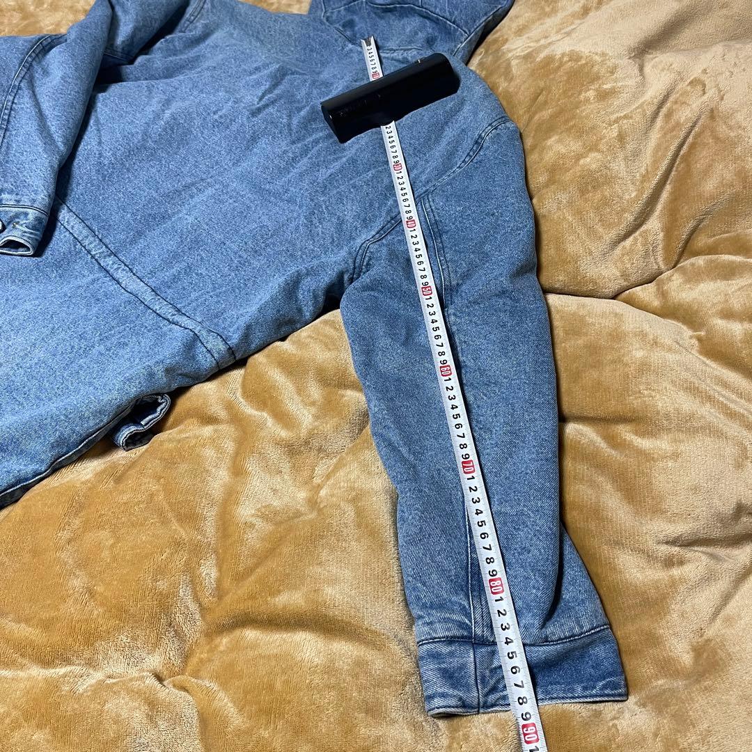 【美品】ZARA 裏ボアデニムコート モッズコート フーデッドMEX40
