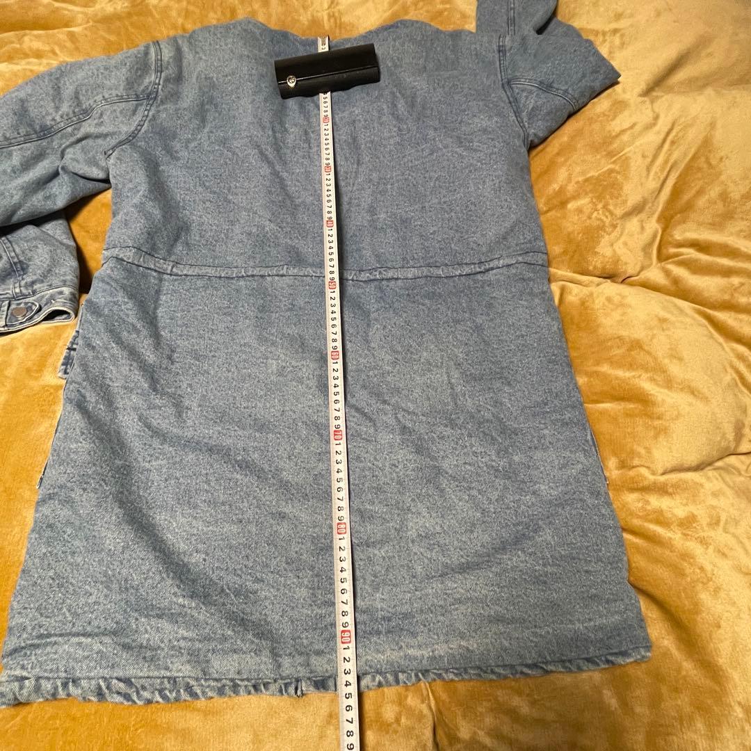【美品】ZARA 裏ボアデニムコート モッズコート フーデッドMEX40