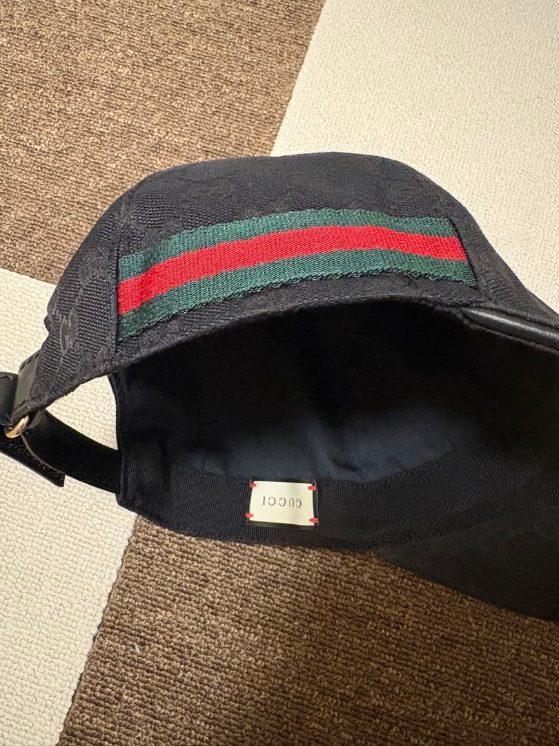 マ*ー様 GUCCI グッチ GGキャンバス ベースボールキャップ ブラック L