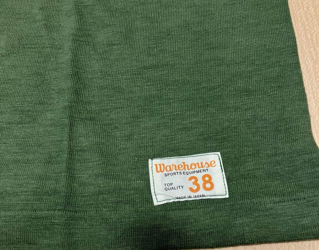 Warehouse ウェアハウス フットボールTシャツ （7分袖）カーキ