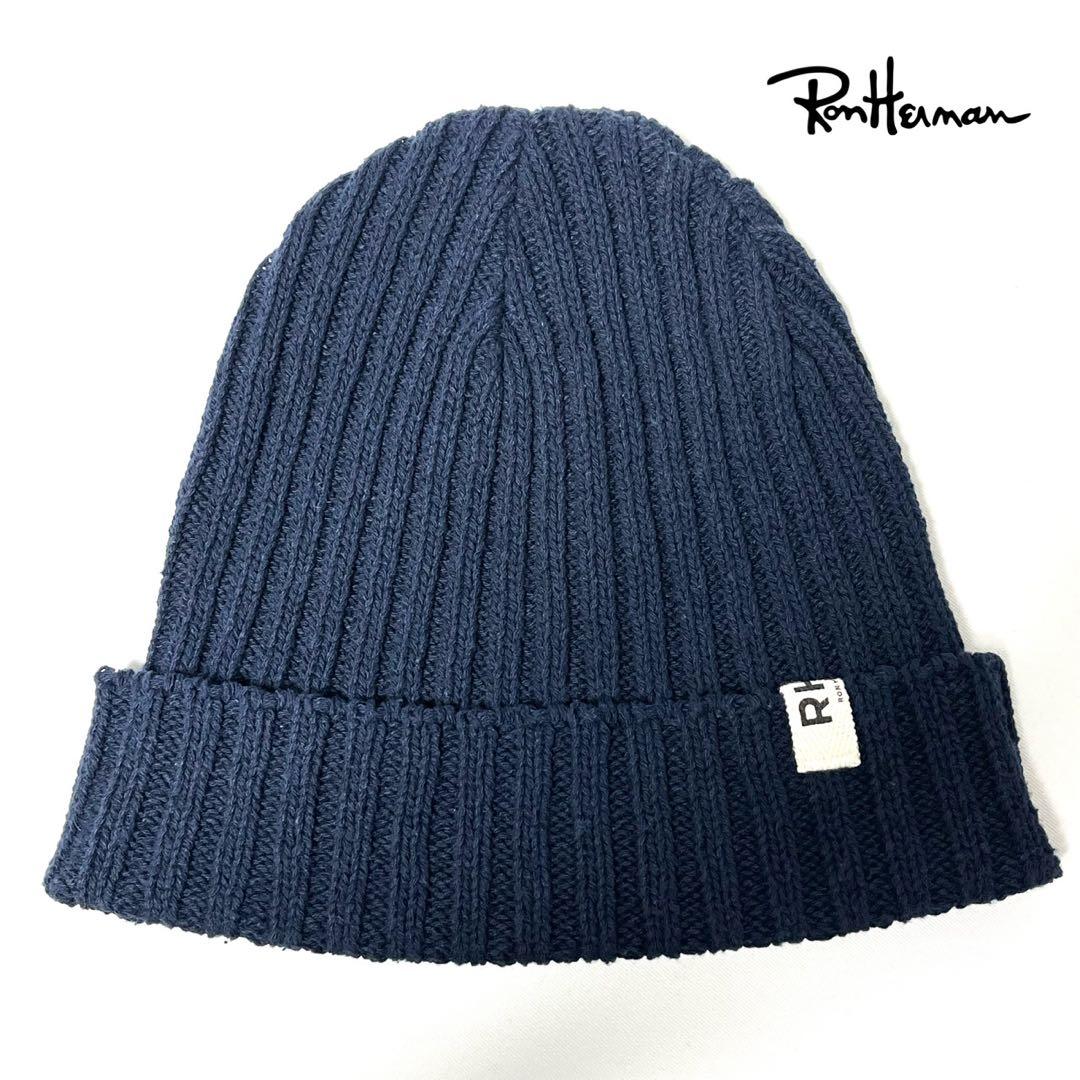 【超美品】米国製Ron Herman ピスネーム コットンリブニットキャップNV