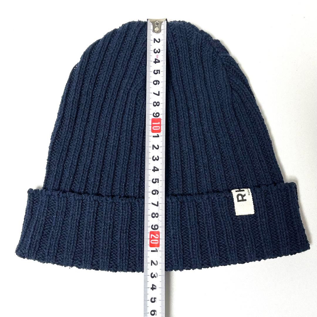 【超美品】米国製Ron Herman ピスネーム コットンリブニットキャップNV