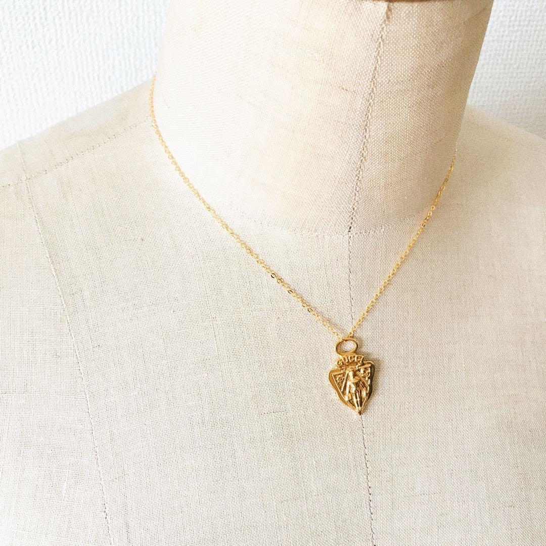 【美品】オールドグッチ OLDGUCCI クレストチャーム ネックレス デムナ