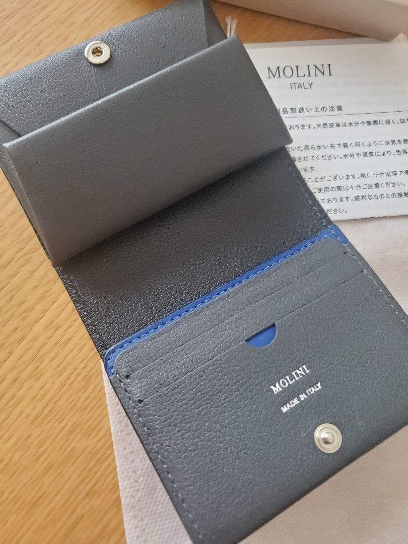MOLINI 二つ折り財布 黒/青