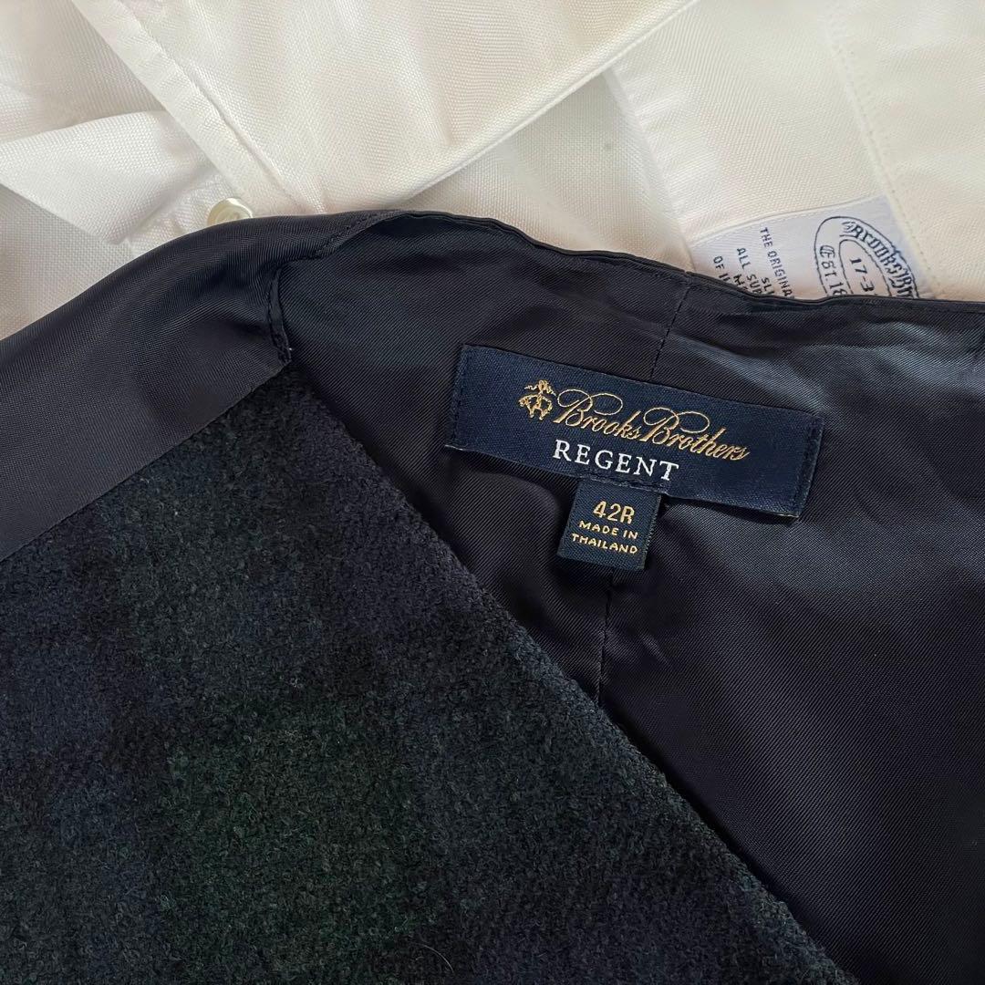 42R Brooks Brothers ブラックウォッチ　ジレ　ベスト