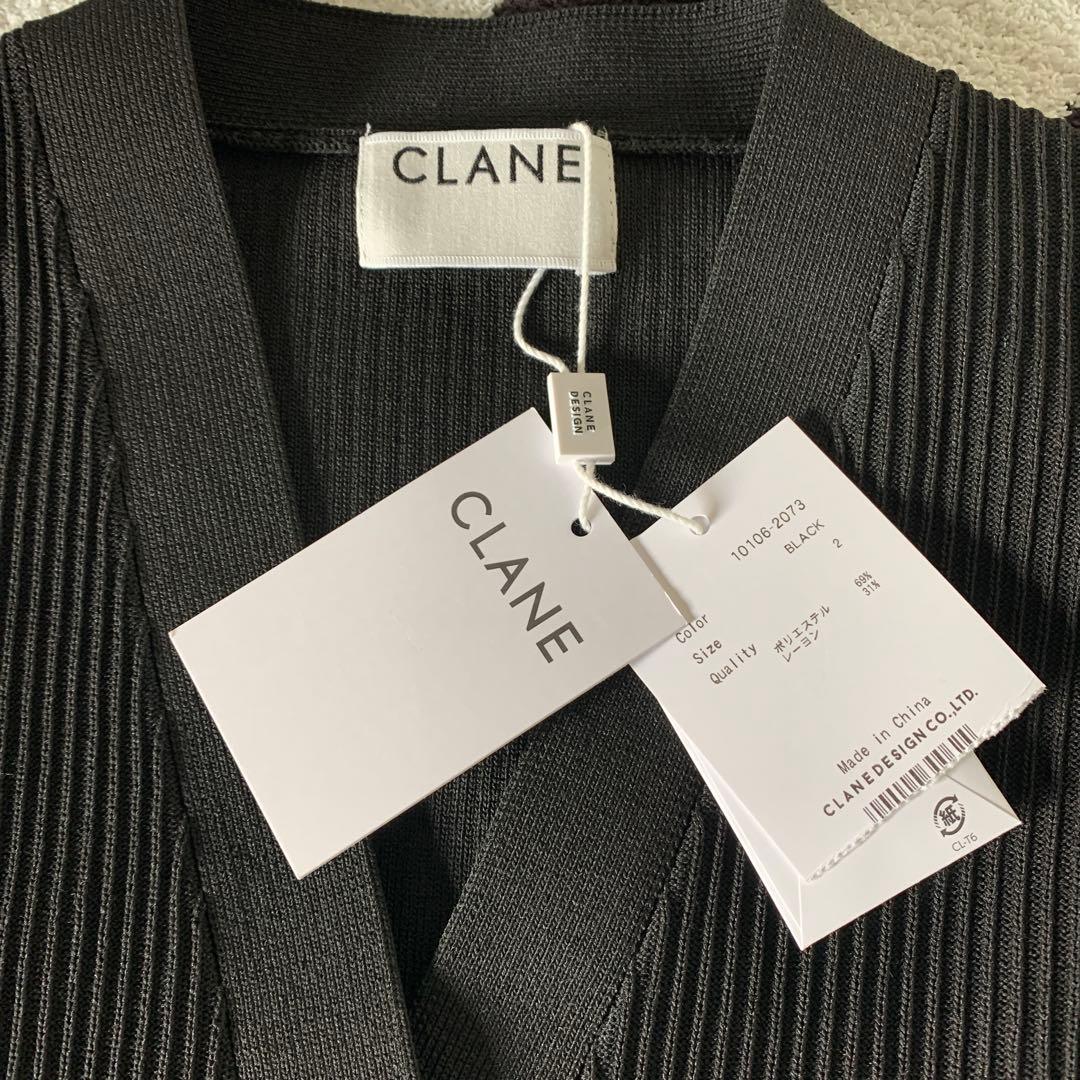 CLANE CURVED SLEEVE KNIT CARDIGANブラック2新品