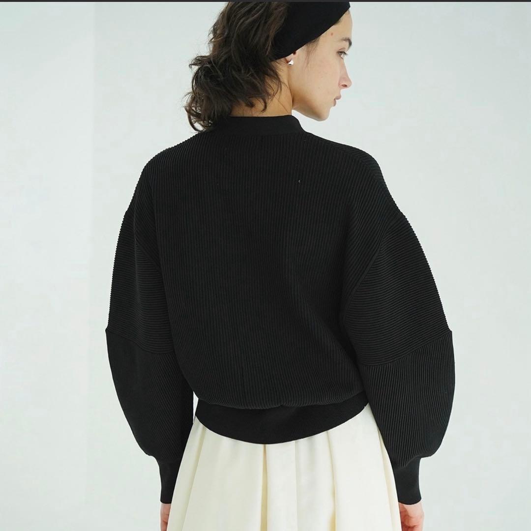 CLANE CURVED SLEEVE KNIT CARDIGANブラック2新品