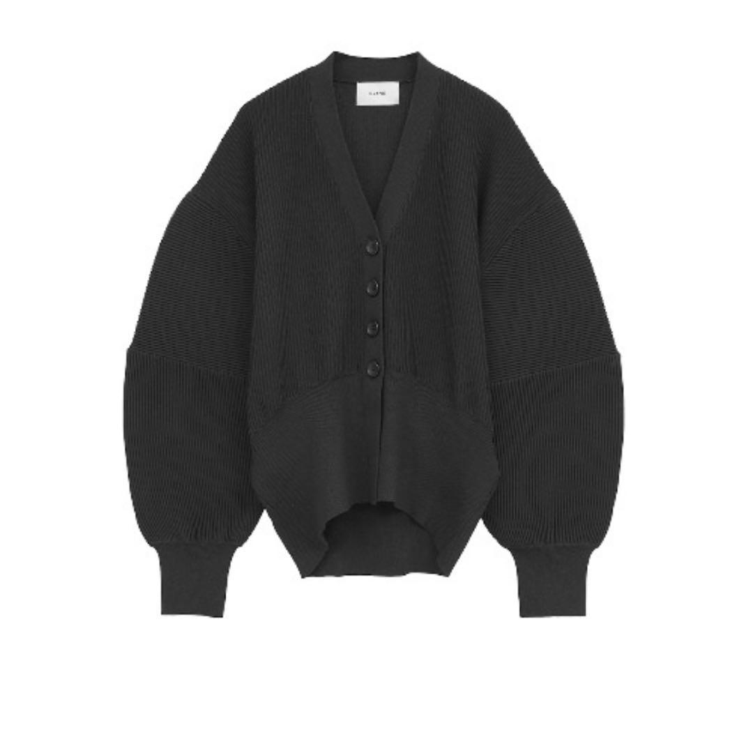 CLANE CURVED SLEEVE KNIT CARDIGANブラック2新品