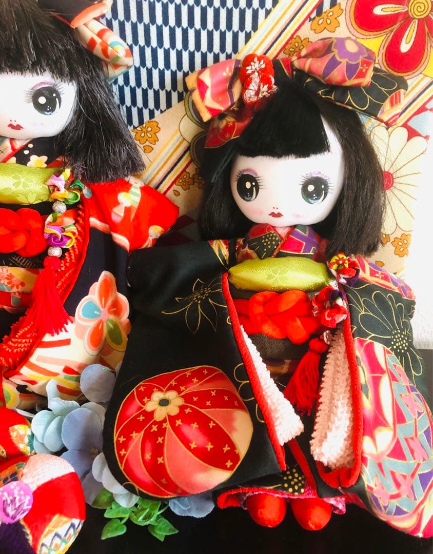 ＊高 様ご確認用＊市松風文化人形＊布人形•お着物doll28cm2体＊
