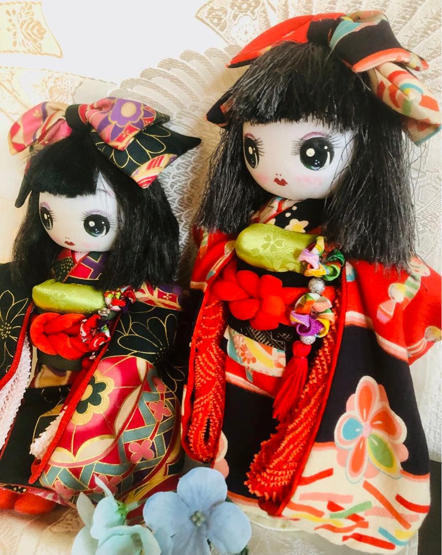 ＊高 様ご確認用＊市松風文化人形＊布人形•お着物doll28cm2体＊