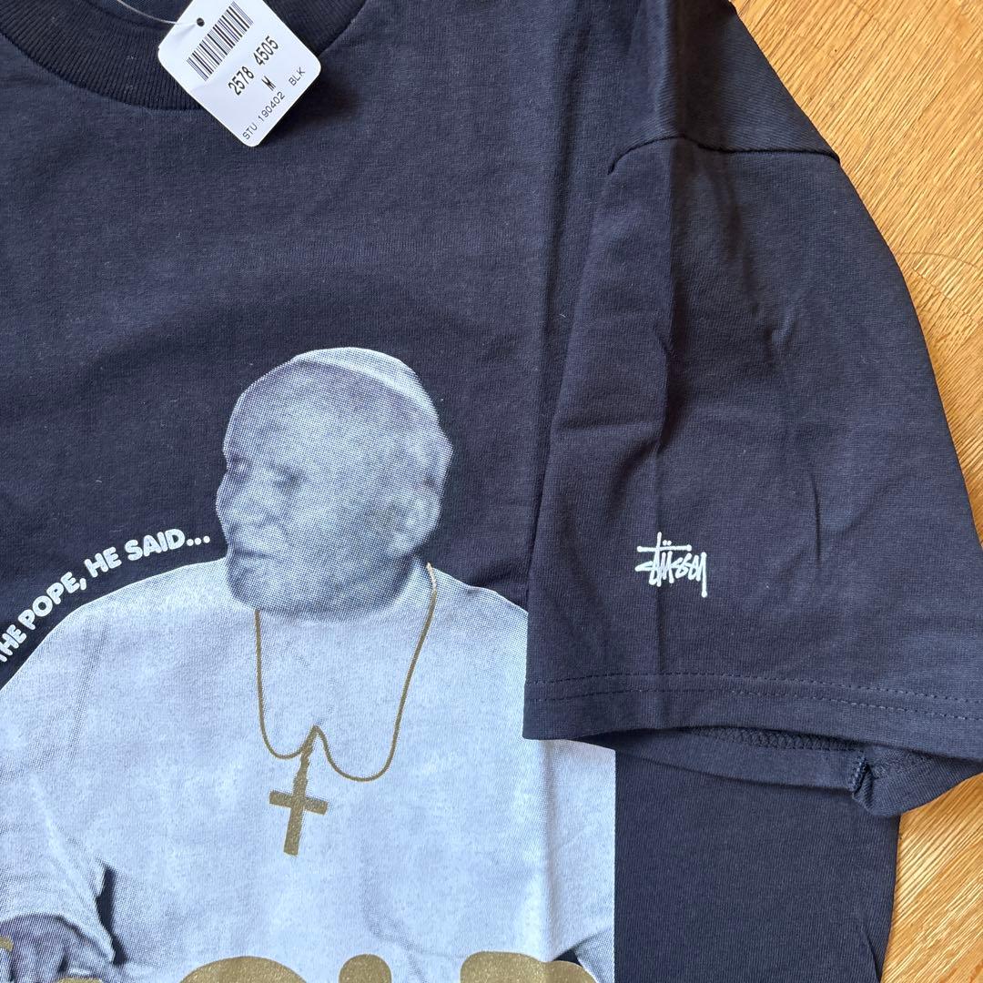 00s STUSSY ローマ法王プリント Tシャツ タグ付き