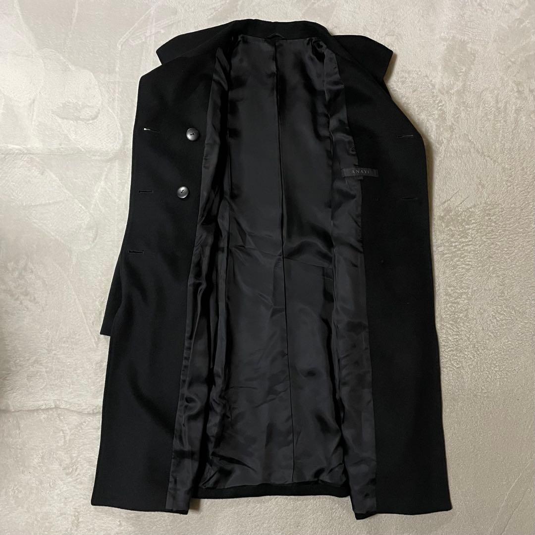 専用アナイ ANAYI カシミヤ混 ショールカラーベルテッドコート 36/S美品