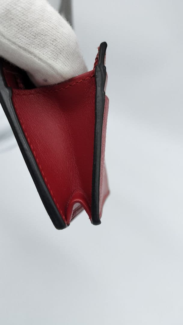 （美品）GUCCI 二つ折り財布GGスプリームベージュハイビスカスレッド箱袋付き