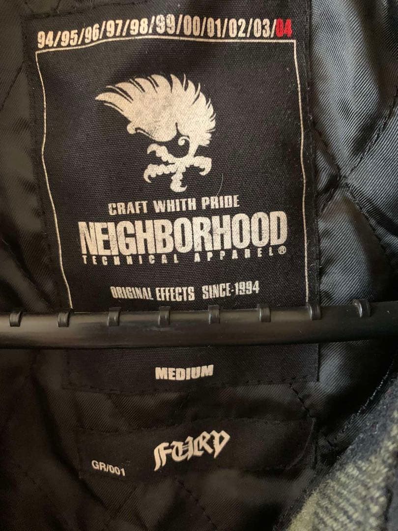 NEIGHBORHOOD TSNH-JK11 ウール×レザー チェック ベスト