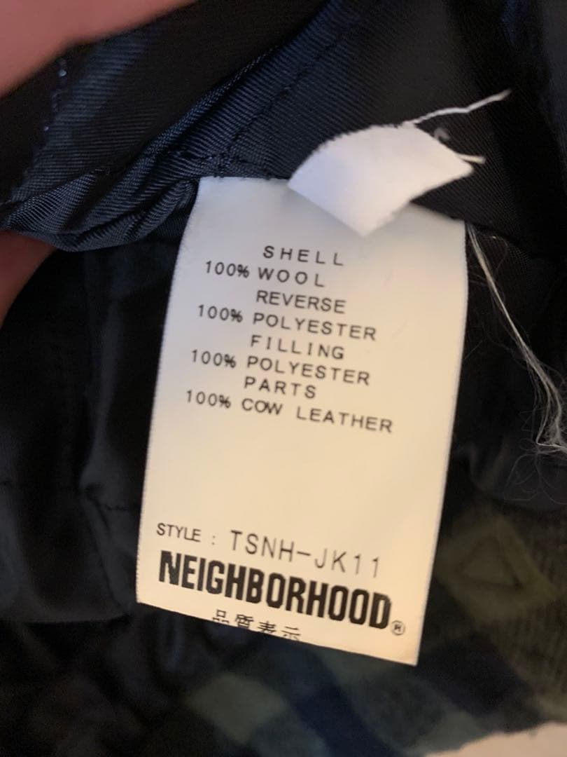 NEIGHBORHOOD TSNH-JK11 ウール×レザー チェック ベスト