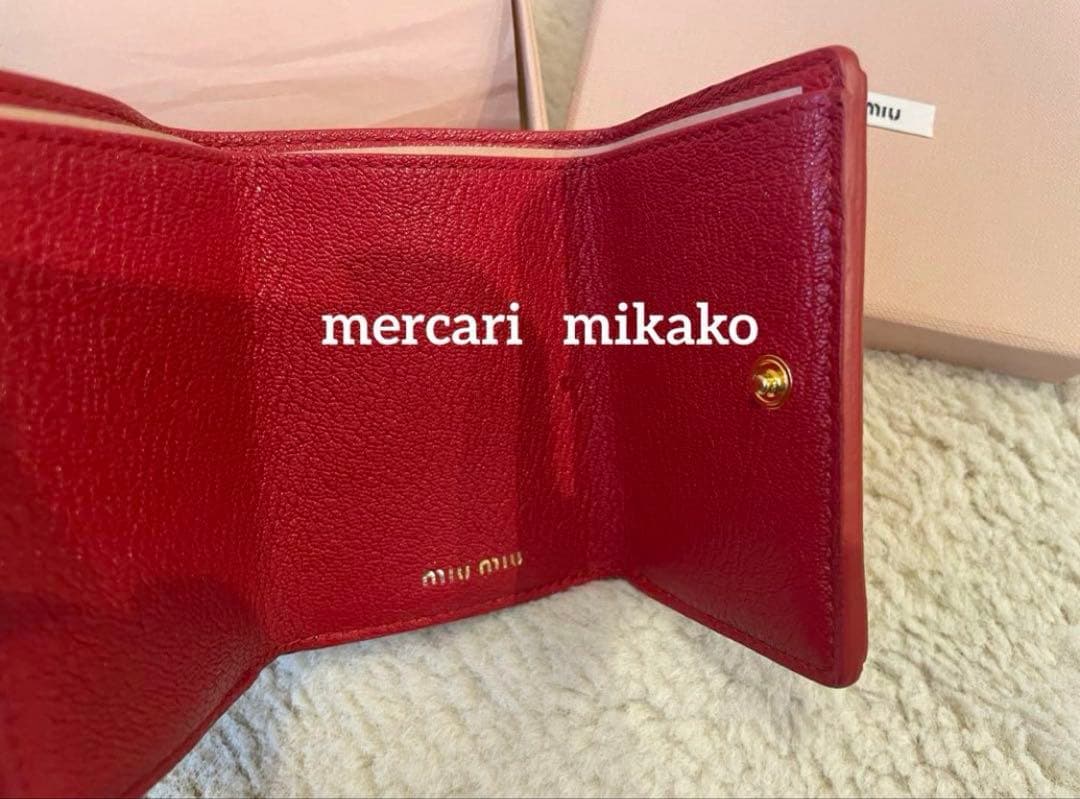 miumiu 新品レア廃盤 ラブレター ハート 三つ折 コンパクト 財布