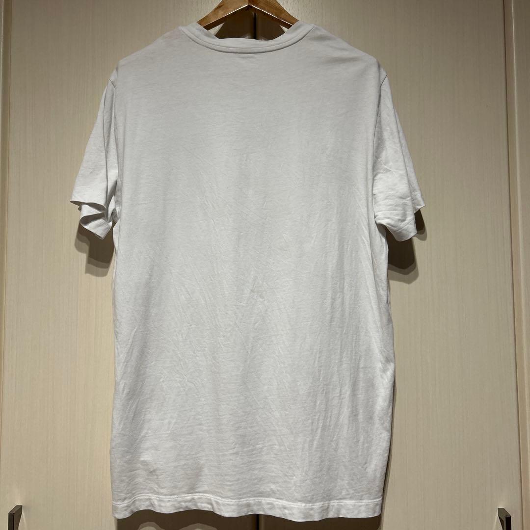 モンクレール Tシャツ センターロゴ 半袖 フロック 白 XL