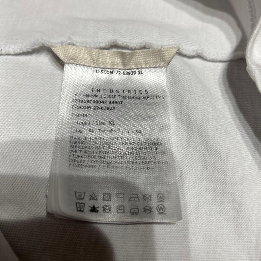 モンクレール Tシャツ センターロゴ 半袖 フロック 白 XL