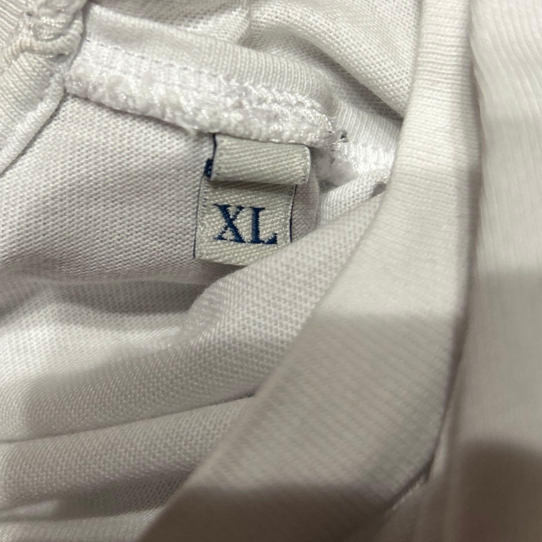 モンクレール Tシャツ センターロゴ 半袖 フロック 白 XL