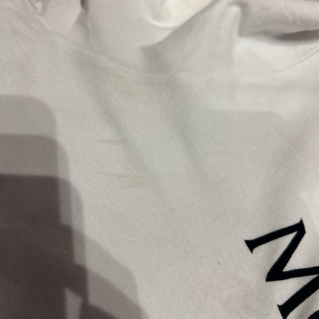 モンクレール Tシャツ センターロゴ 半袖 フロック 白 XL
