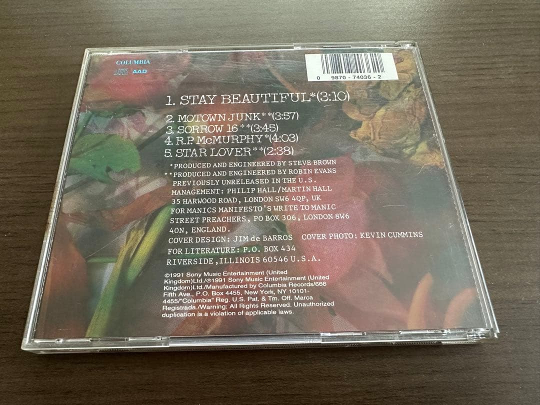 US盤 Manic Street Preachers StayBeautiful
