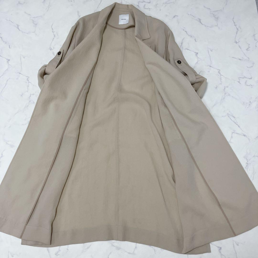 【美品】スピックアンドスパン　ビッグカラーガウンコート スプリングコート