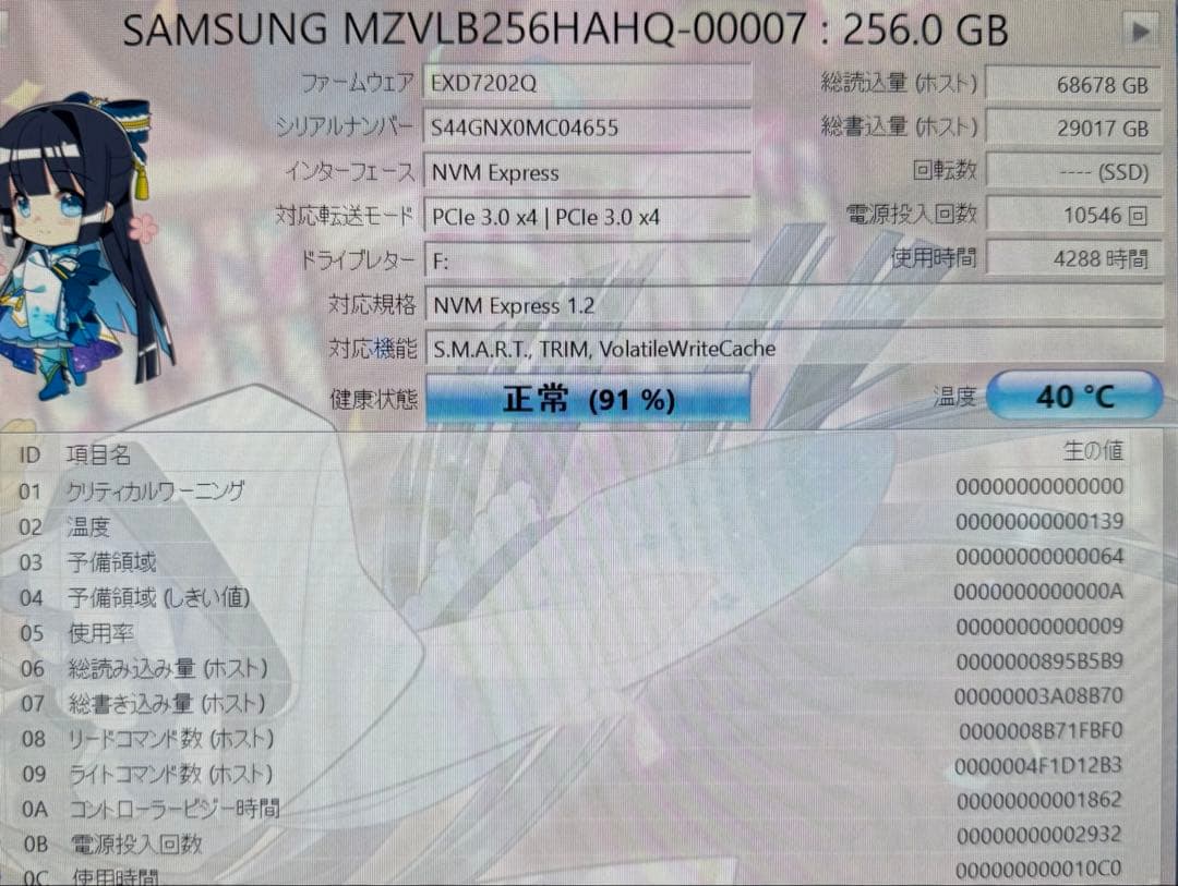 動作確認済み2枚セット SAMSUNG/MICRONNVMe 256GB SSD
