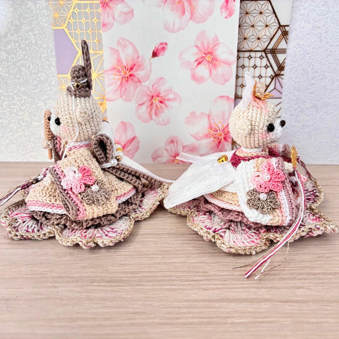 あみぐるみ　ひな祭りくまさん３