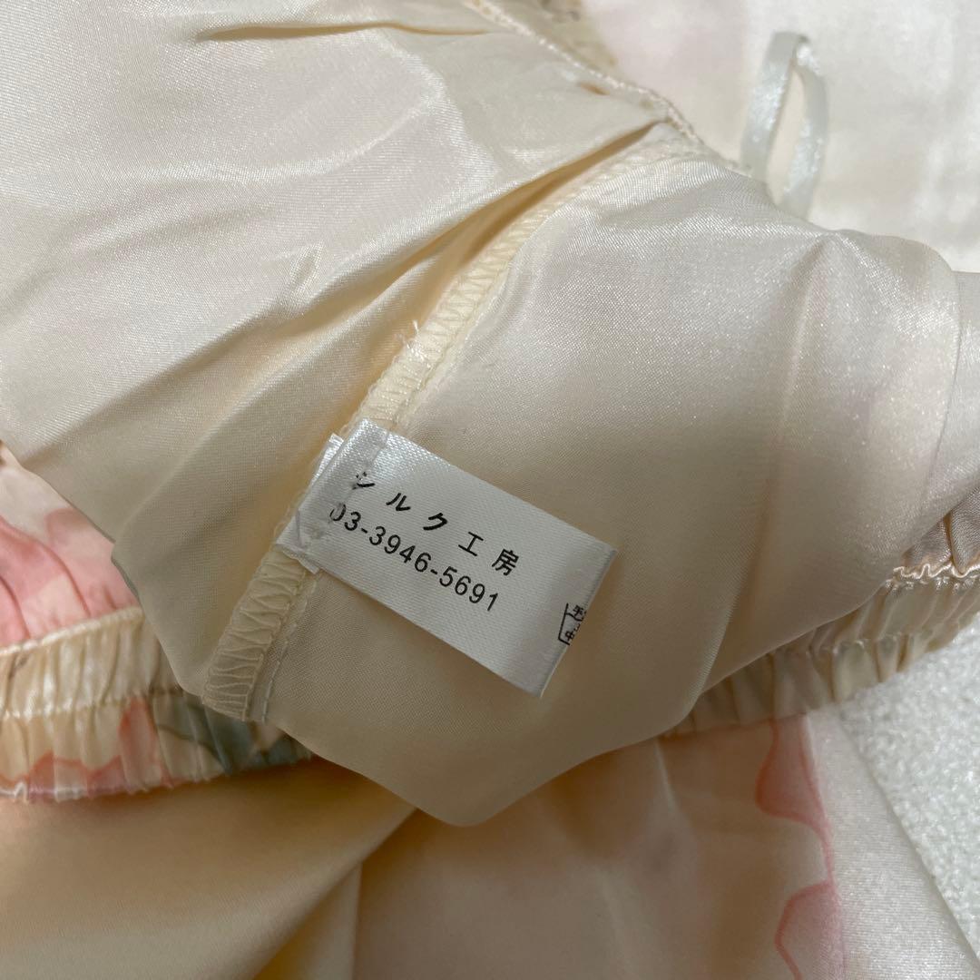 新品未使用　シルク　花柄パジャマ　L シルク工房