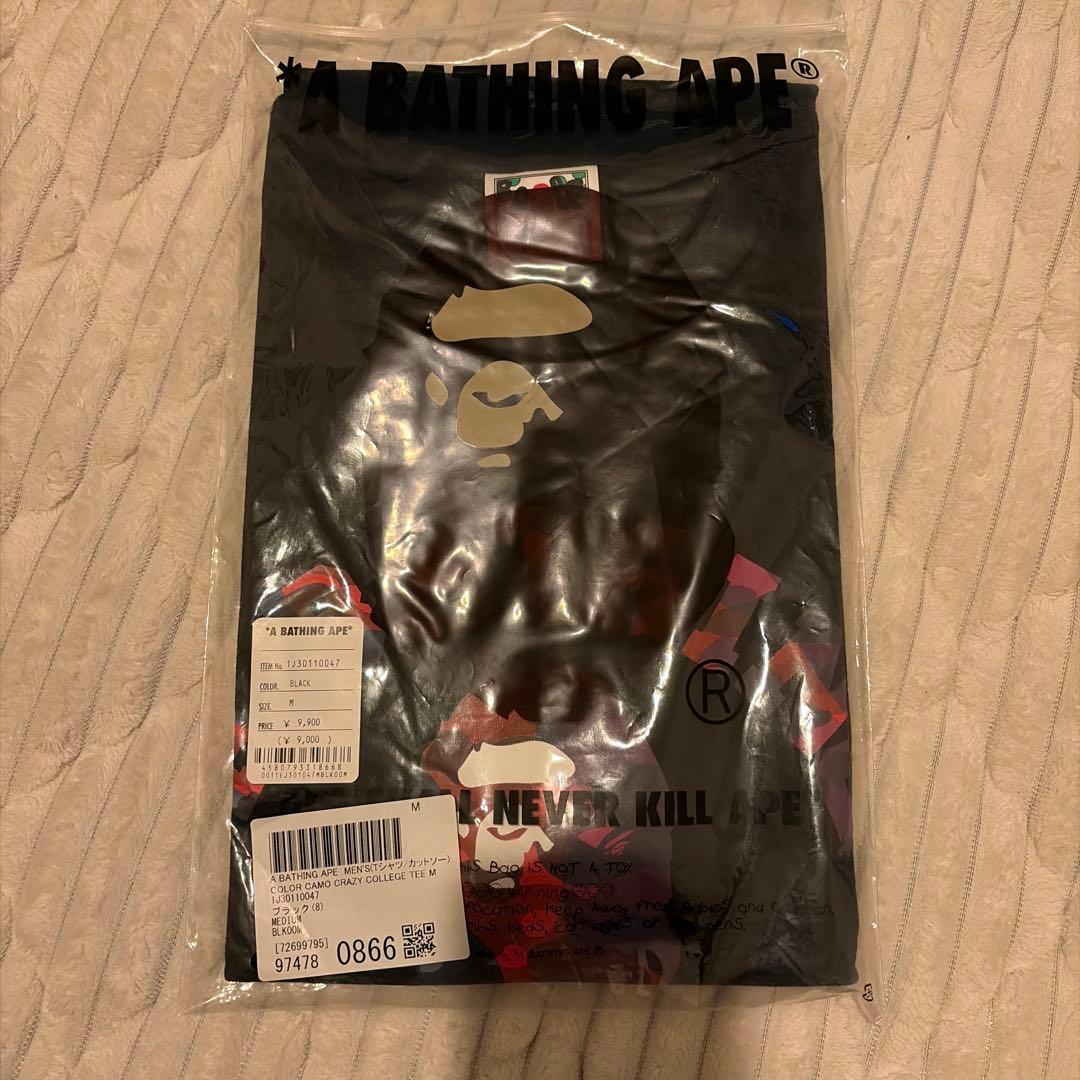 トップス A BATHING APE CAMO CRAZY COLLEGE TEE