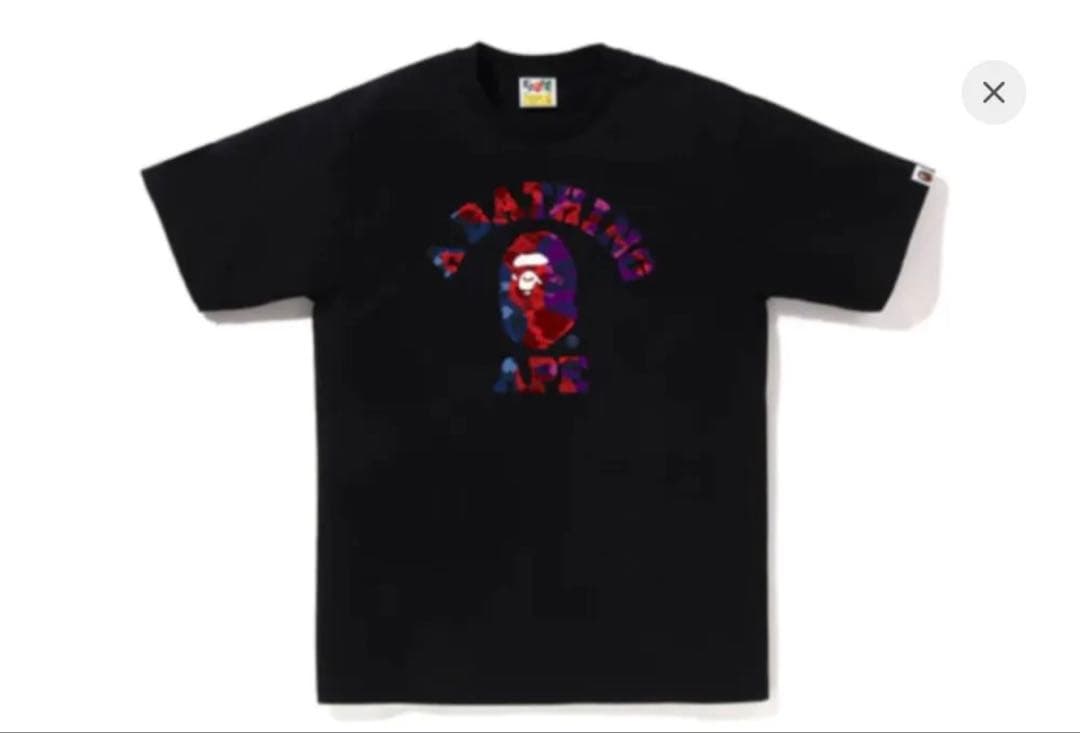 トップス A BATHING APE CAMO CRAZY COLLEGE TEE
