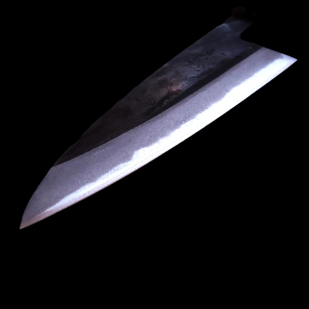 青紙２号 黒打 小三徳包丁（アジ切） 120㎜ G1451 焼柄 日本製 月光作