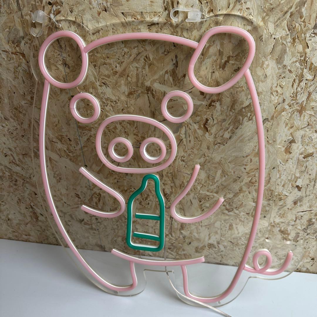 【レア美品✨】韓国 ネオンライト ブタ チャミスル ピンク インテリア