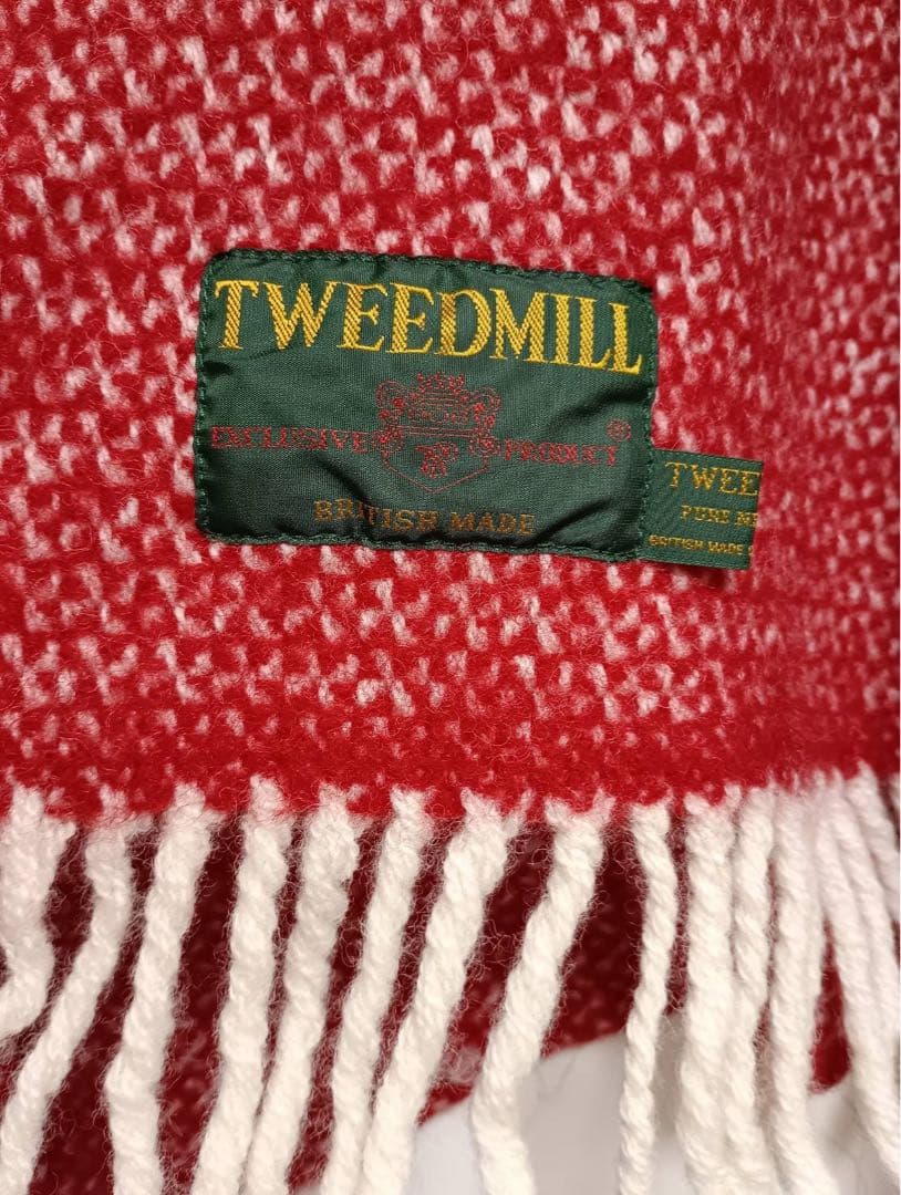 TWEED MILL ツイードミル 大判ストール 赤