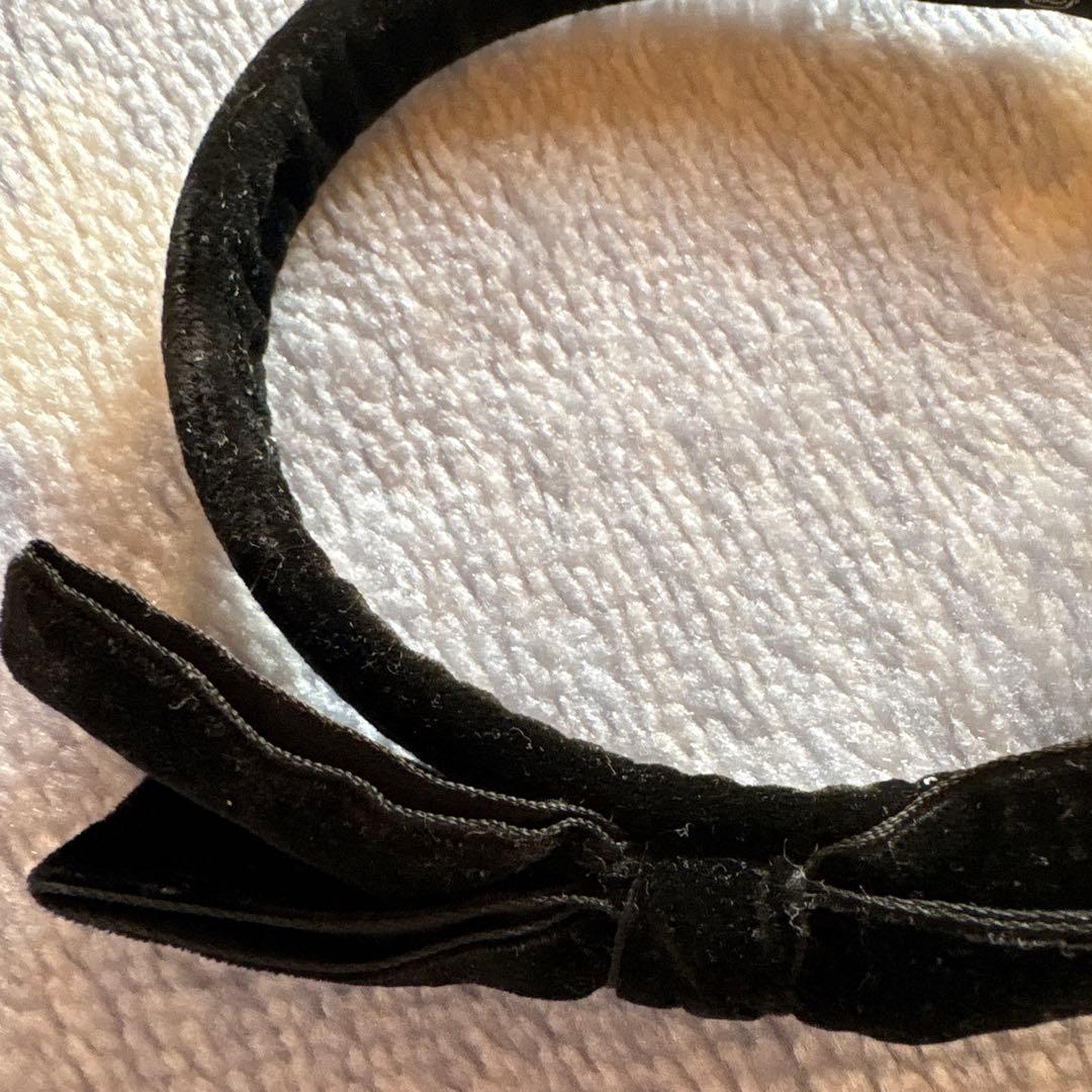 SALE CHANEL ブラックベルベット カチューシャ