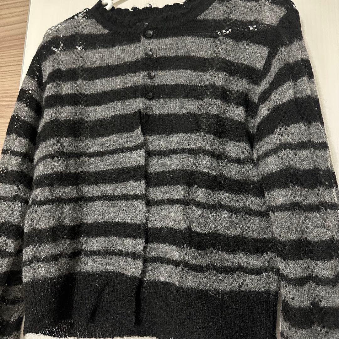 PERVERZE Thick Stripe Knit Cardigan ニット