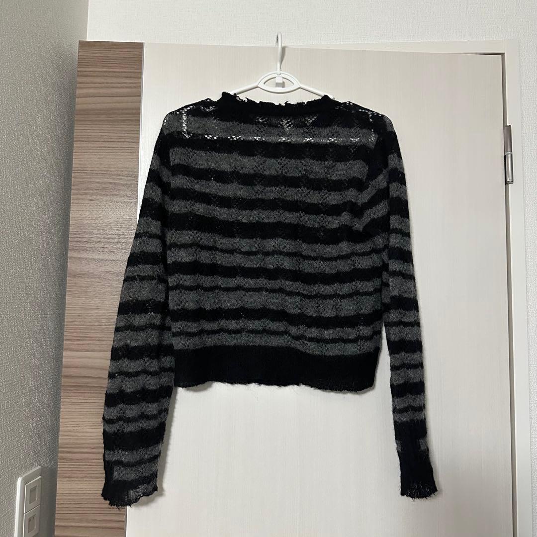 PERVERZE Thick Stripe Knit Cardigan ニット