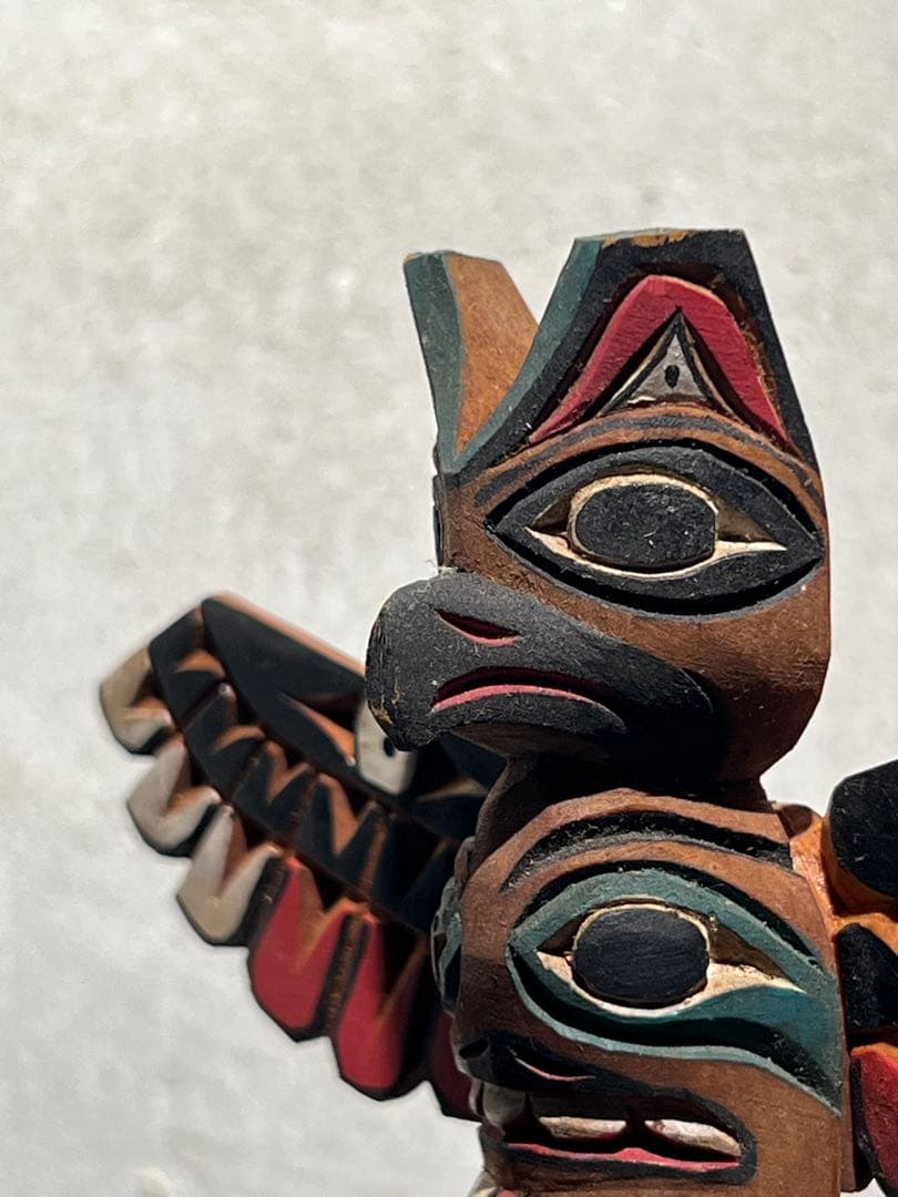 北米ヴィンテージ 木彫トーテムポール Ralph Francis／FolkArt