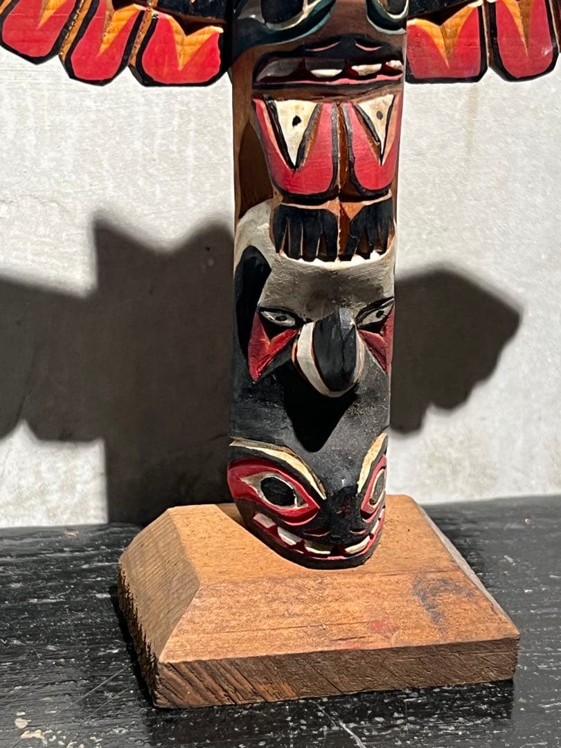 北米ヴィンテージ 木彫トーテムポール Ralph Francis／FolkArt