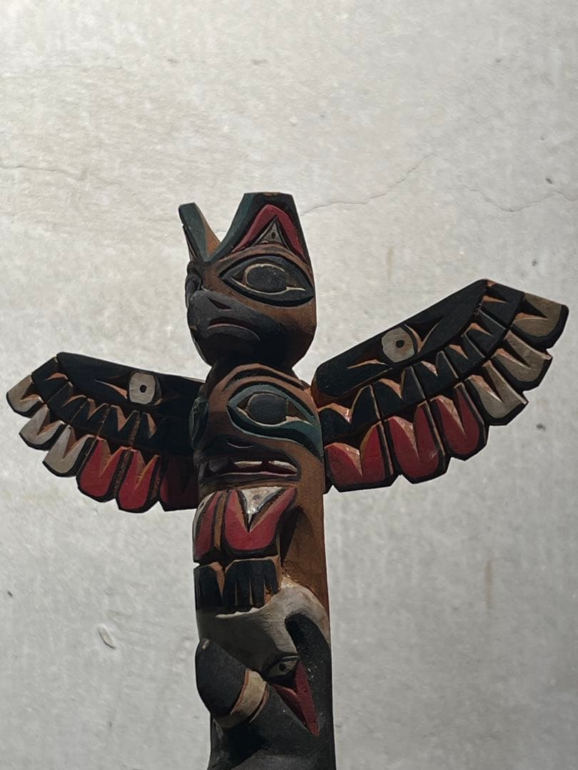 北米ヴィンテージ 木彫トーテムポール Ralph Francis／FolkArt