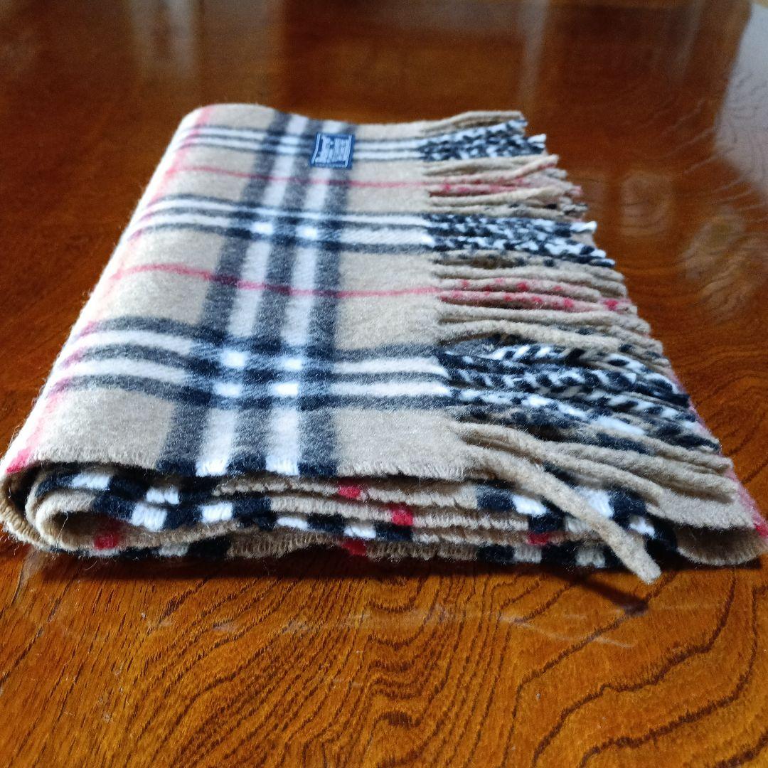 美品 バーバリー カシミア100％ マフラー ノバチェック ベージュ